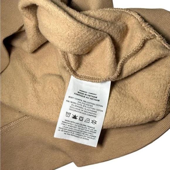 Nike Air Jordan Men’s Small Holiday Fleece Crew Sweater Beige - Picture 5 of 6